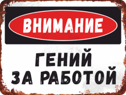 Табличка «Внимание! Гений за работой»